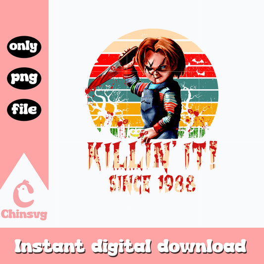 Chucky Killin' It Since 1988 Png, Halloween Png