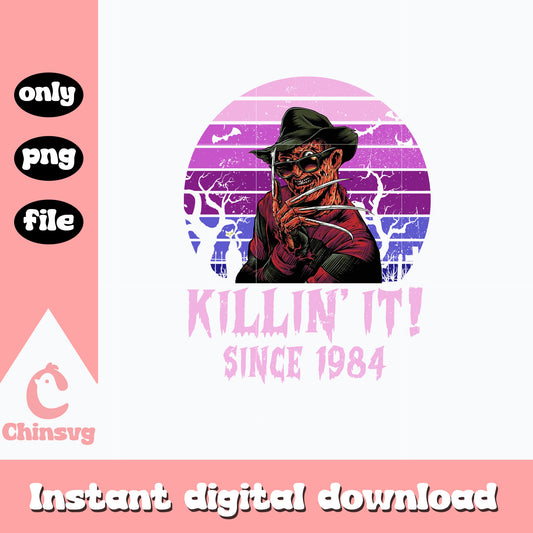 Freddy Krueger Killin' It Since 1984 Png, Halloween Png