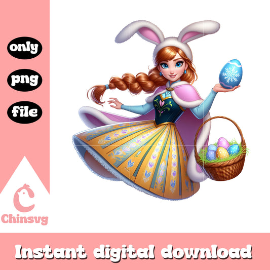 Anna princess bunny ears png, easter day png, frozen png