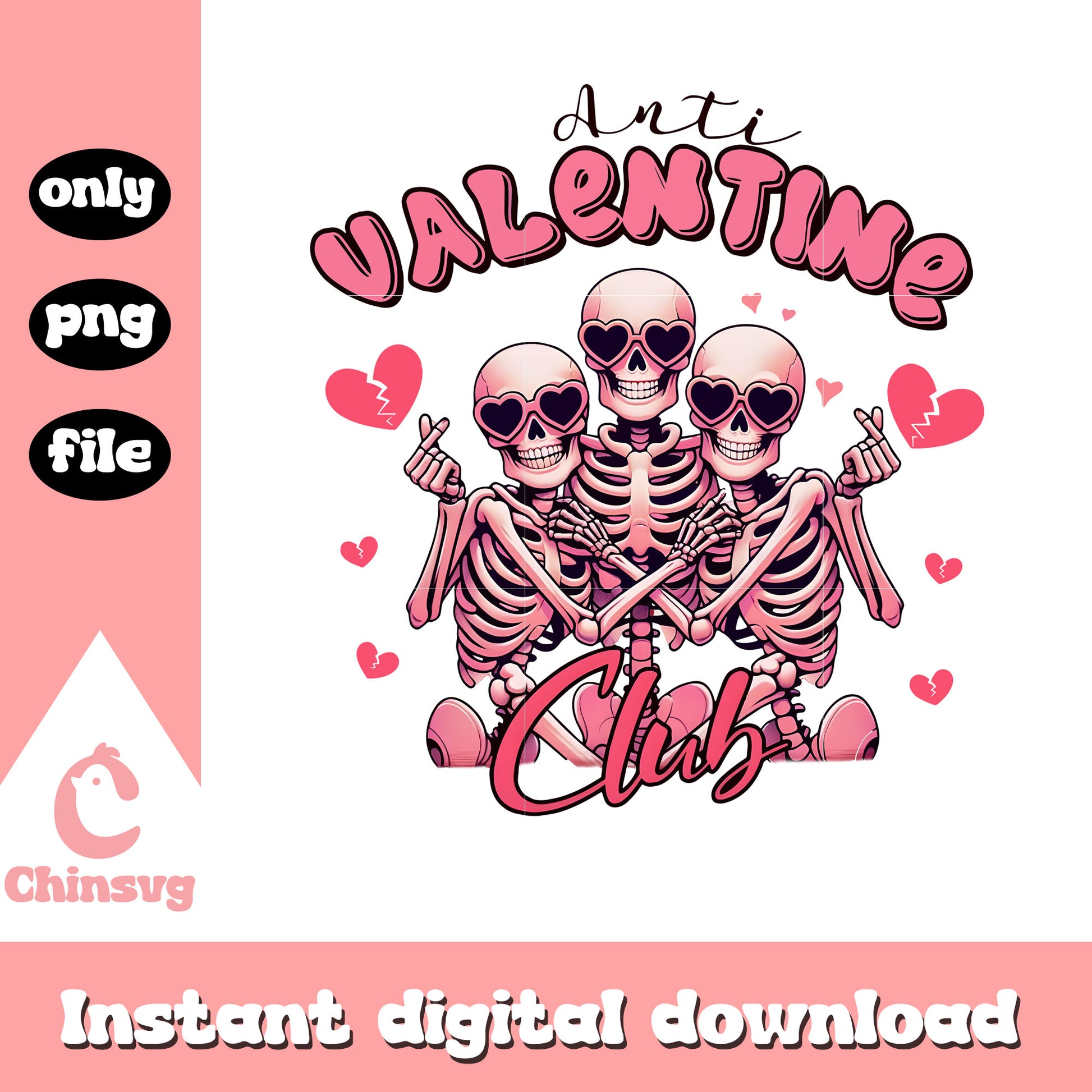 Anti Valentine Club Skeleton Funny ng, Anti Valentine png