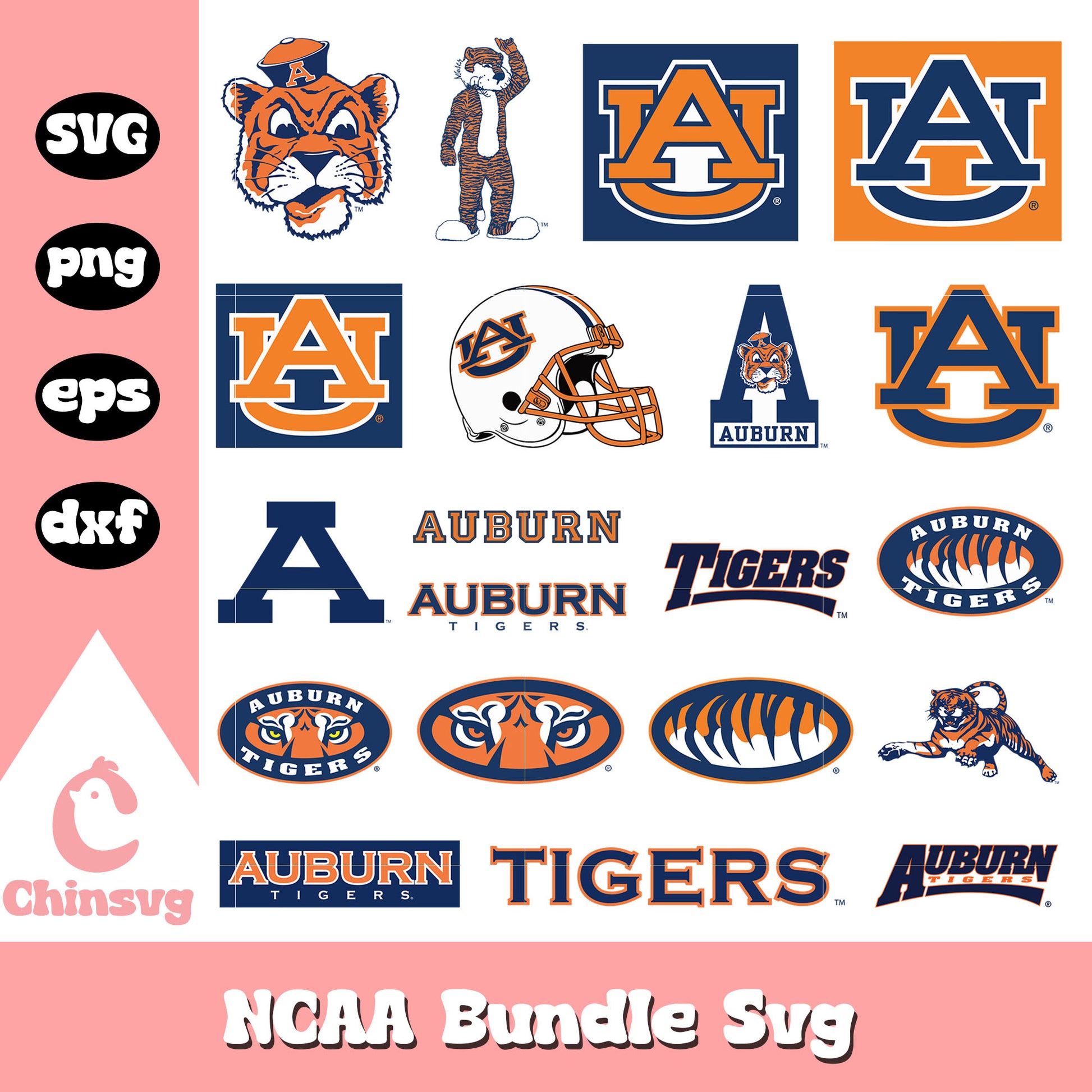 Auburn Tigers Ncaa logo bundle svg, auburn tigers logo​ svg