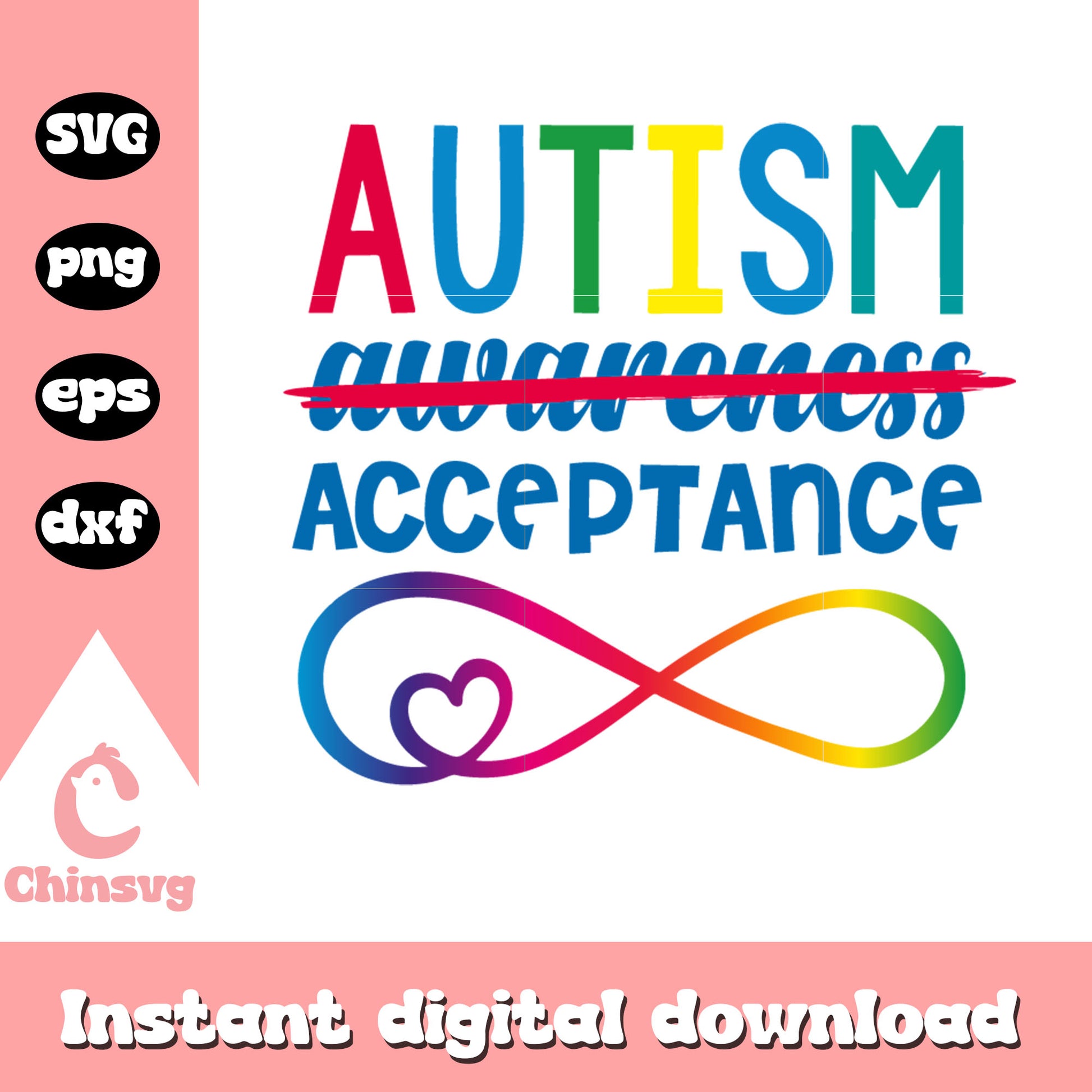 Autism acceptance infinity design svg, autism awareness logo svg