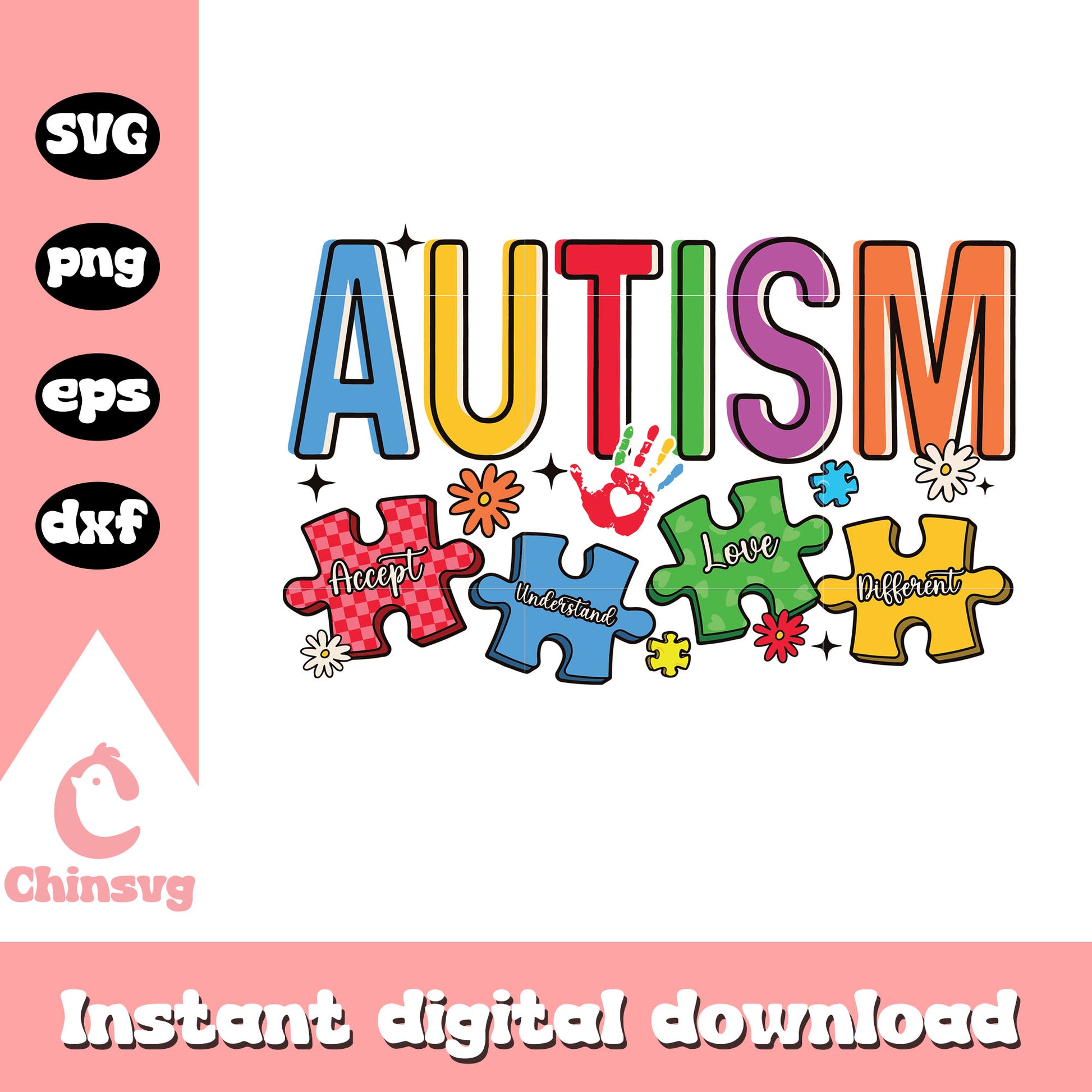 Autism accept understand puzzle svg, world autism awareness svg 