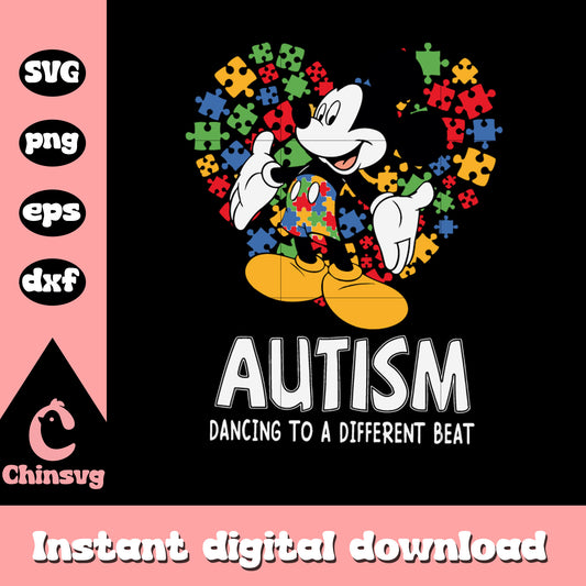 Autism dancing to a different beat svg, autism awareness svg