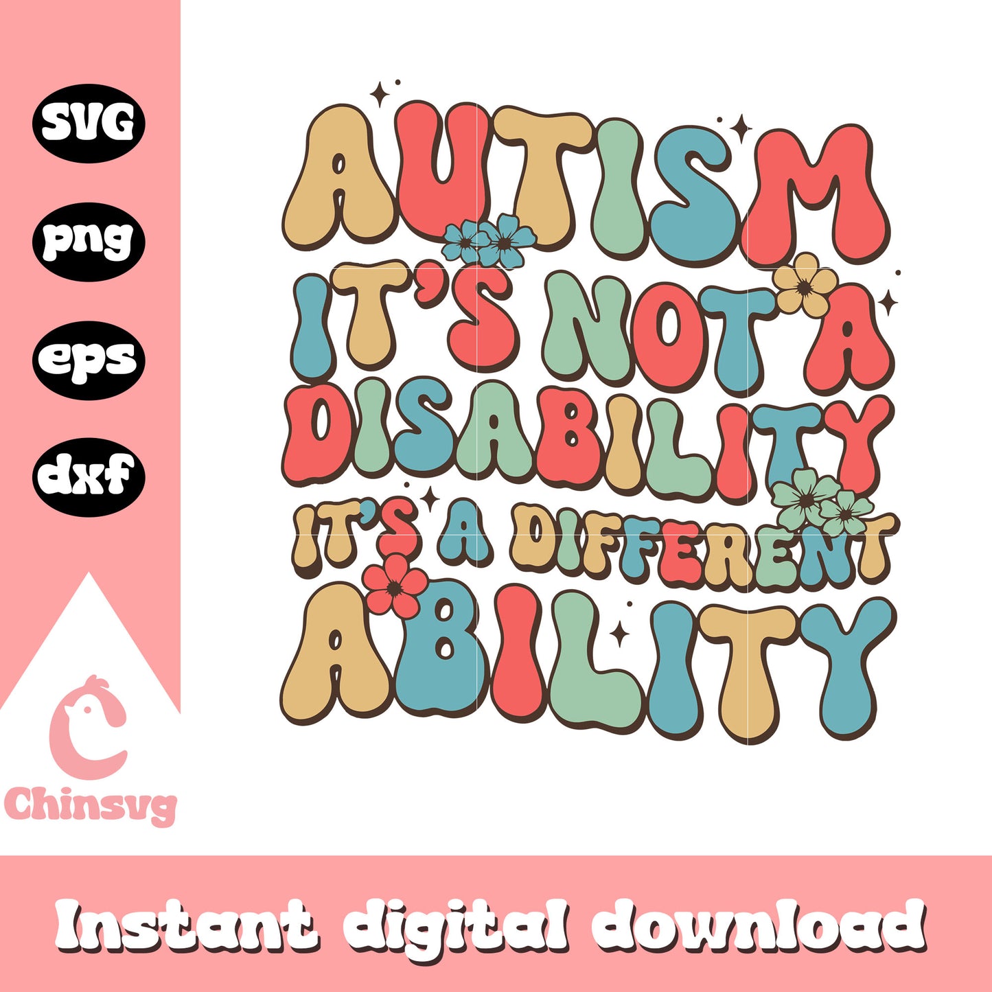 Autism it's not a disability svg, autism awareness day svg