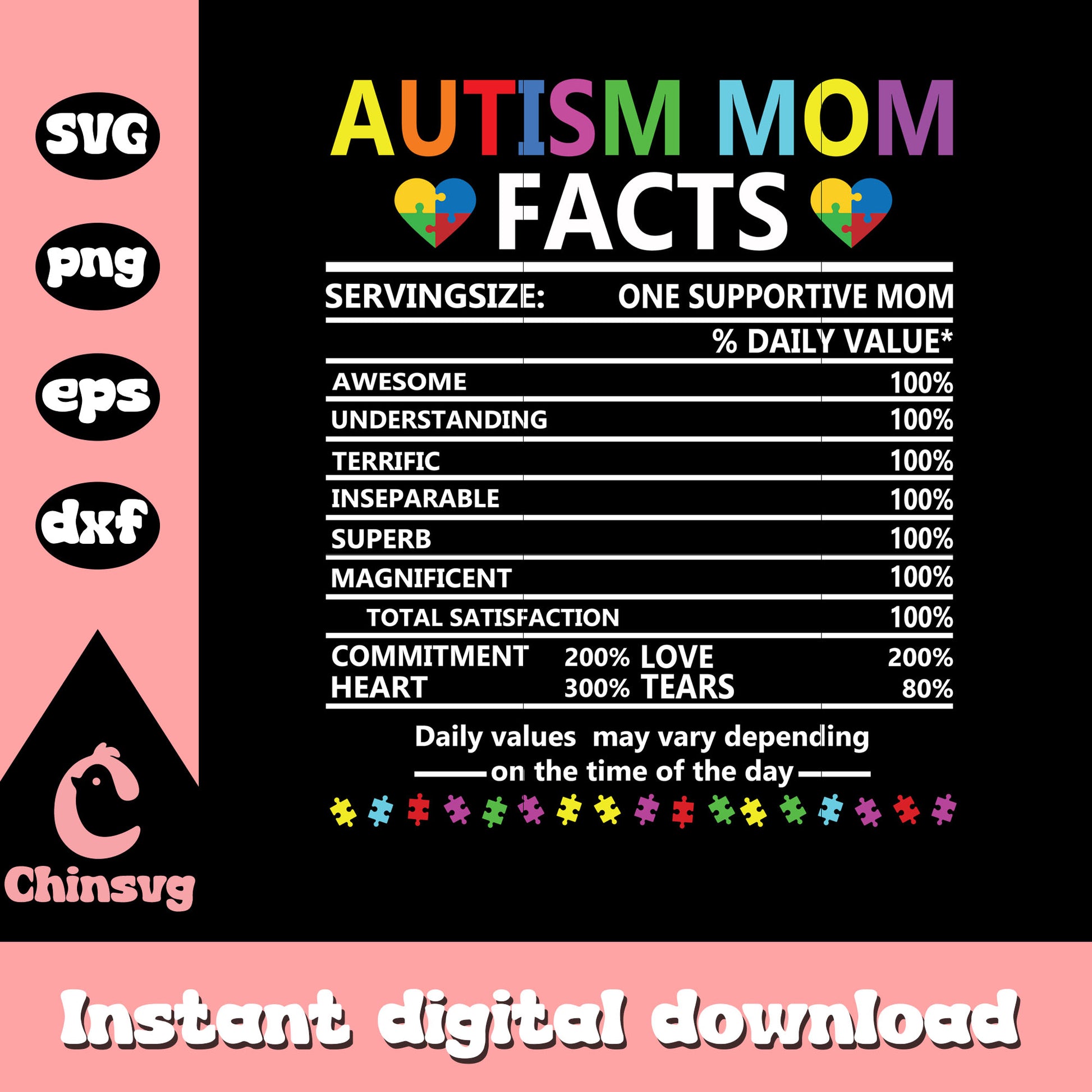 Autism mom fact svg, autism awareness svg, font design svg