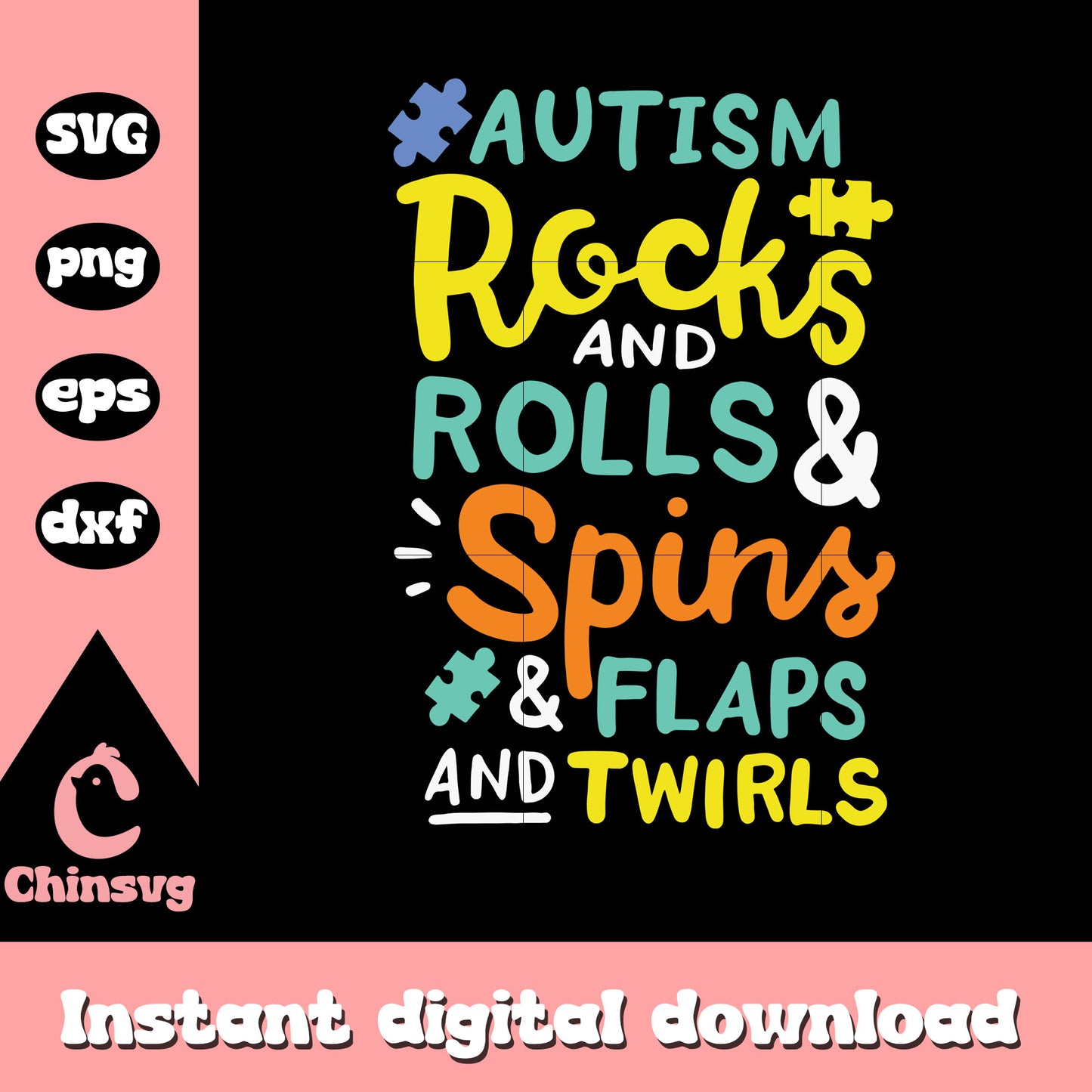 Autism rocks and rolls svg, autism awareness svg, rocks and rolls svg