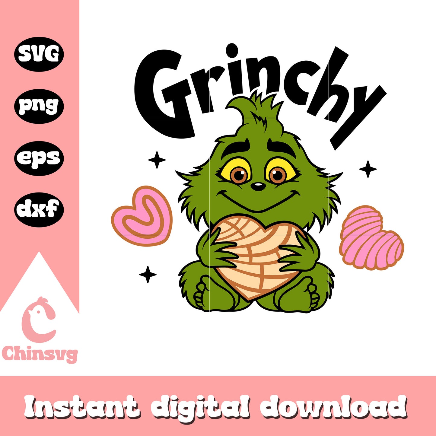 Baby grinchy candy heart svg, the grinch svg, candy heart svg