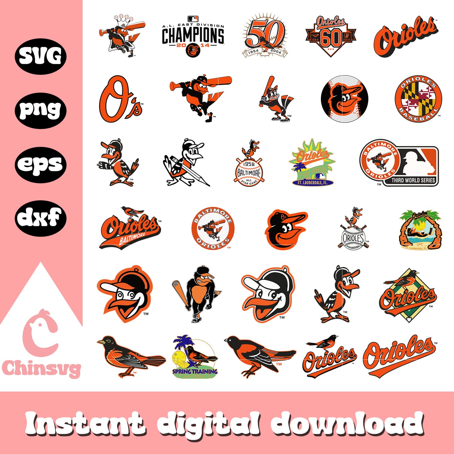 Baltimore orioles logo bundle svg, baltimore orioles​ svg