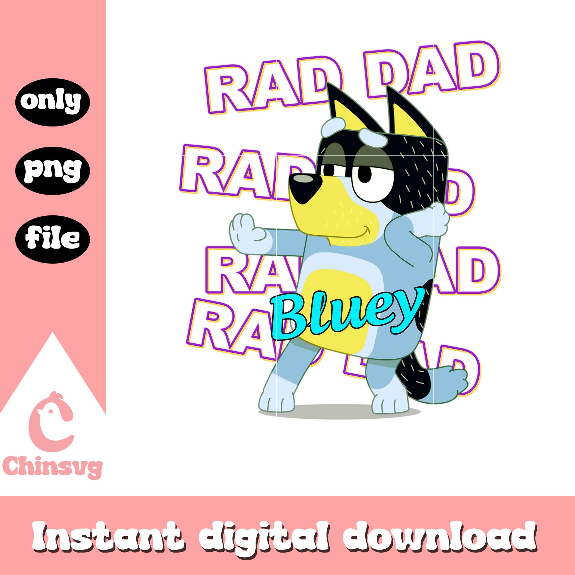 Bandit dance rad dad bluey png, dance mode png, bandit png