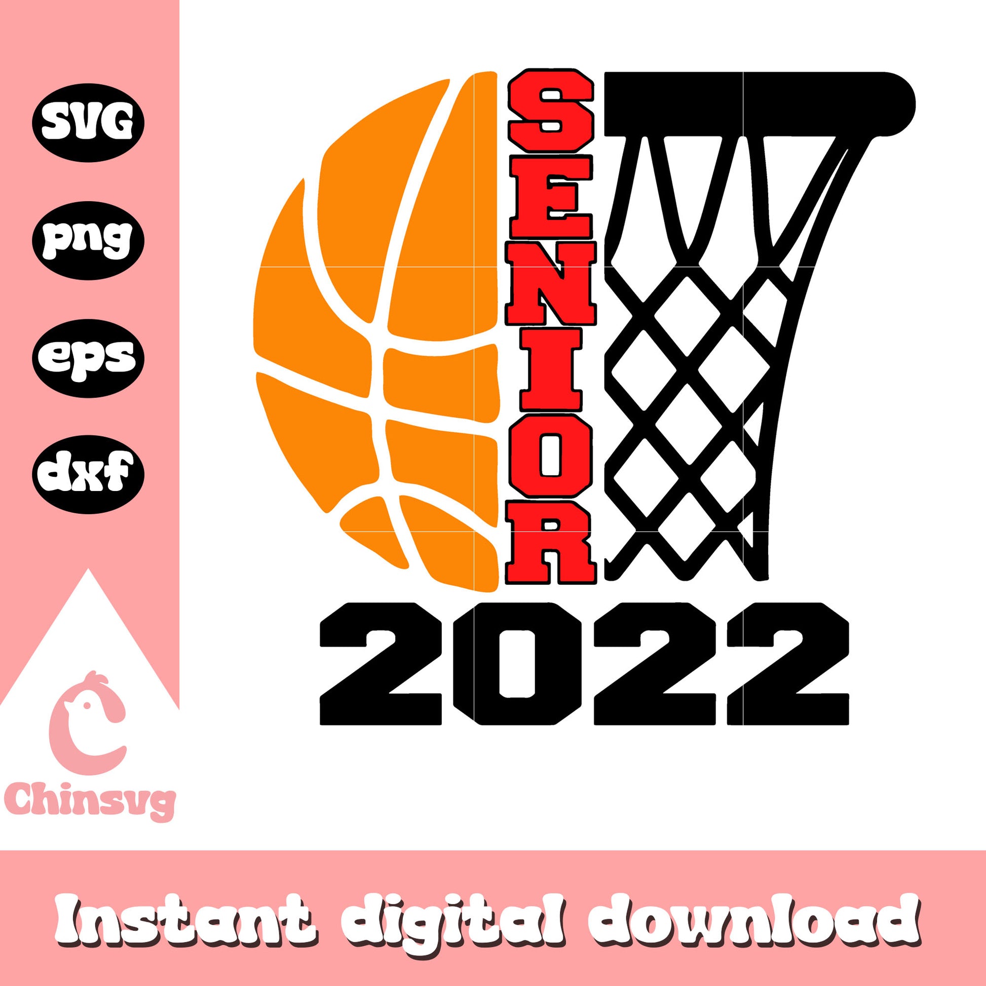 Basketball Senior 2022 svg, Basketball svg, logo design svg