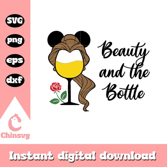 Beauty and the bottle belle glass svg, princess belle svg, disney svg