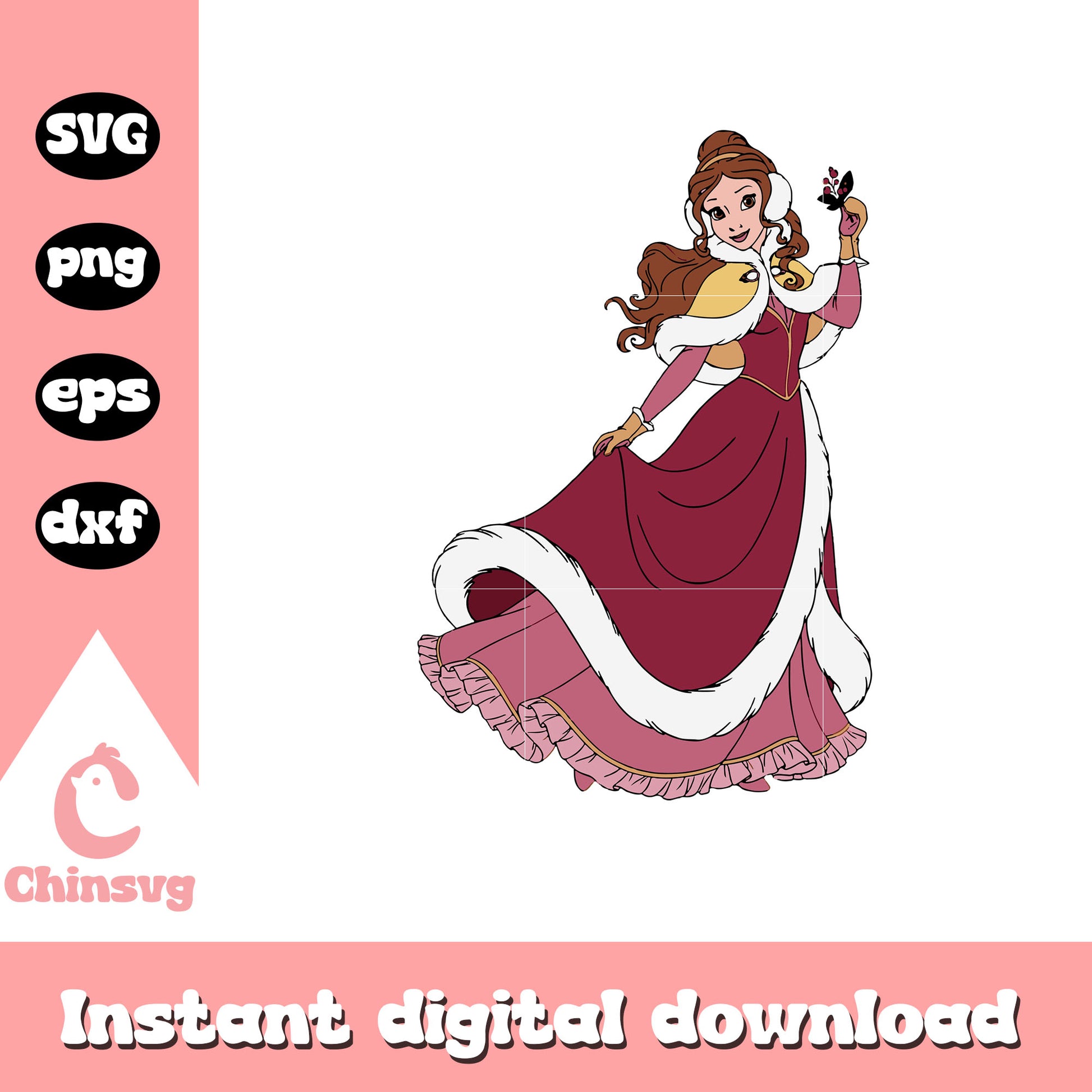 Belle princess svg, beauty and the beast​ svg, disney princess svg