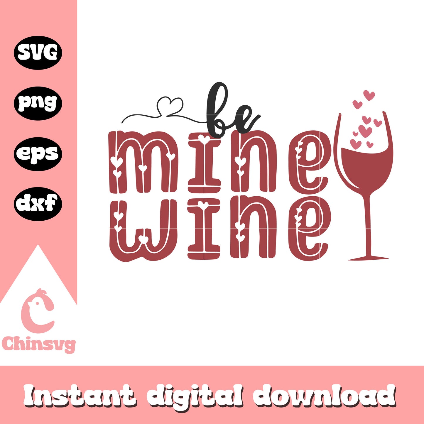 Be mine wine valentine symbol design svg, wine valentine svg