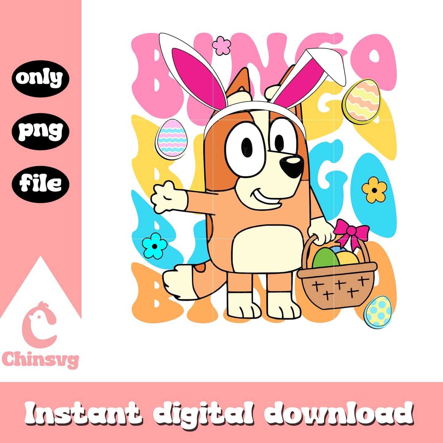 Bingo character easter bunny png, easter bunny png, bingo png