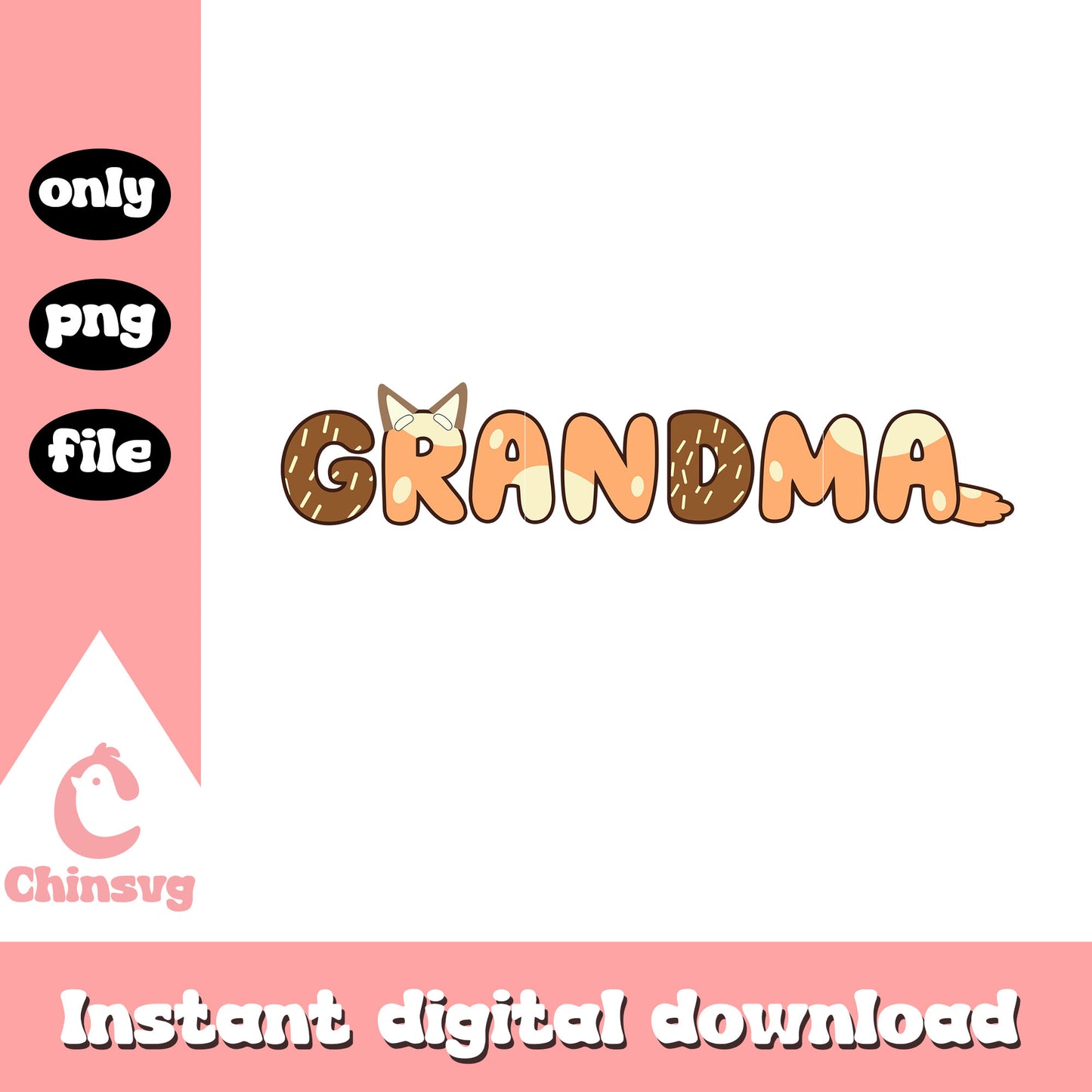 Bingo font grandma png, bluey's grandma png, bluey cartoon png