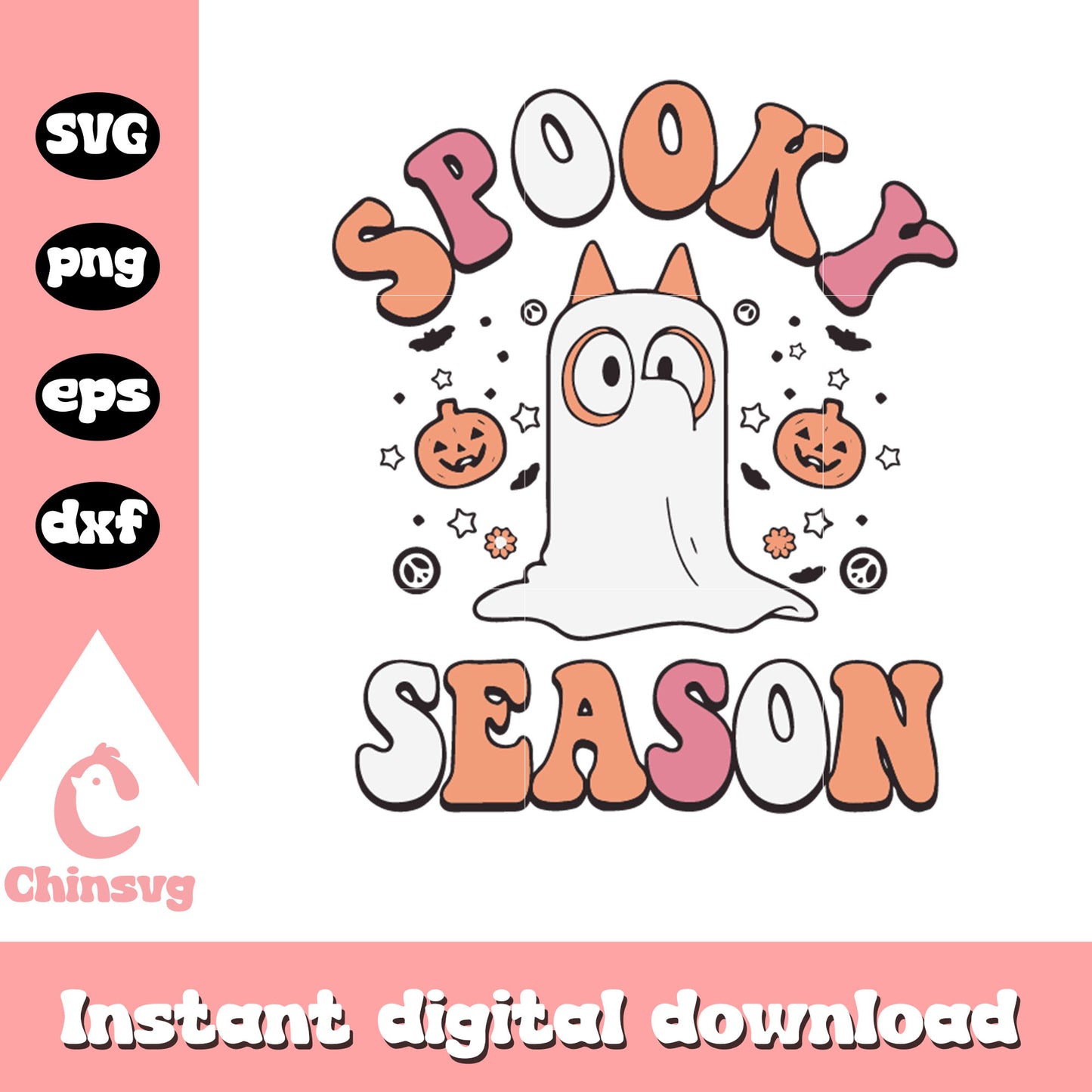 Bingo spooky season svg, bingo character svg, halloween svg