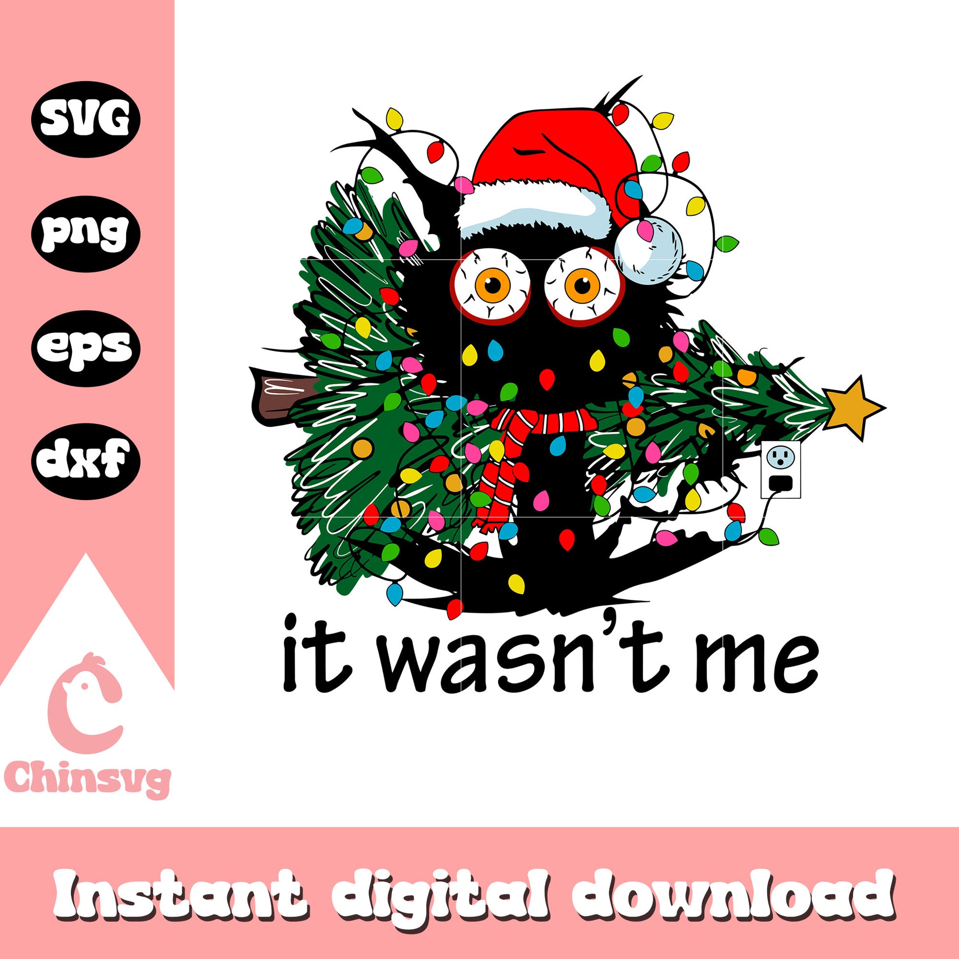 Black cat it wasn't me svg, stole christmas tree svg, cat svg