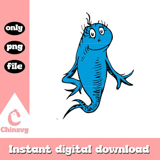 Blue fish dr seuss character png, blue fish png, movie png