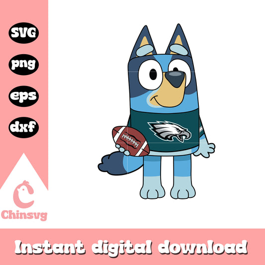 Bluey Philadelphia Eagles Football Svg Cricut Digital Download