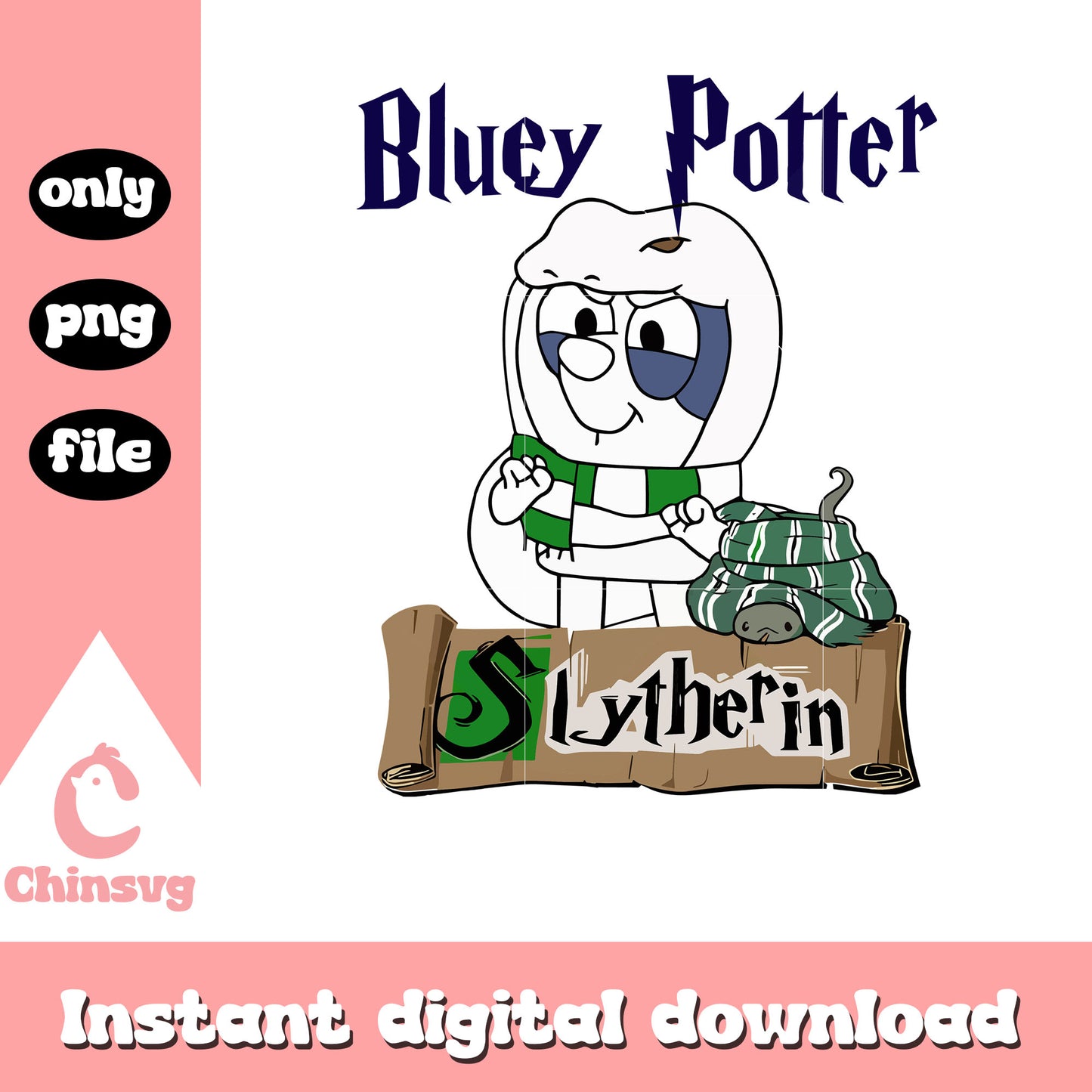 Bluey Potter Slytherin png, harry potter bluey png, hogwarts png