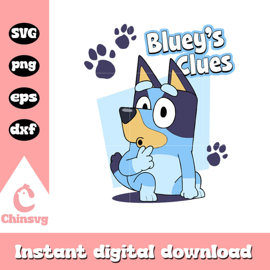 Bluey's clues design svg, bluey cartoon character svg