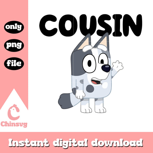 Bluey's cousin character png, bluey png, muffin character png