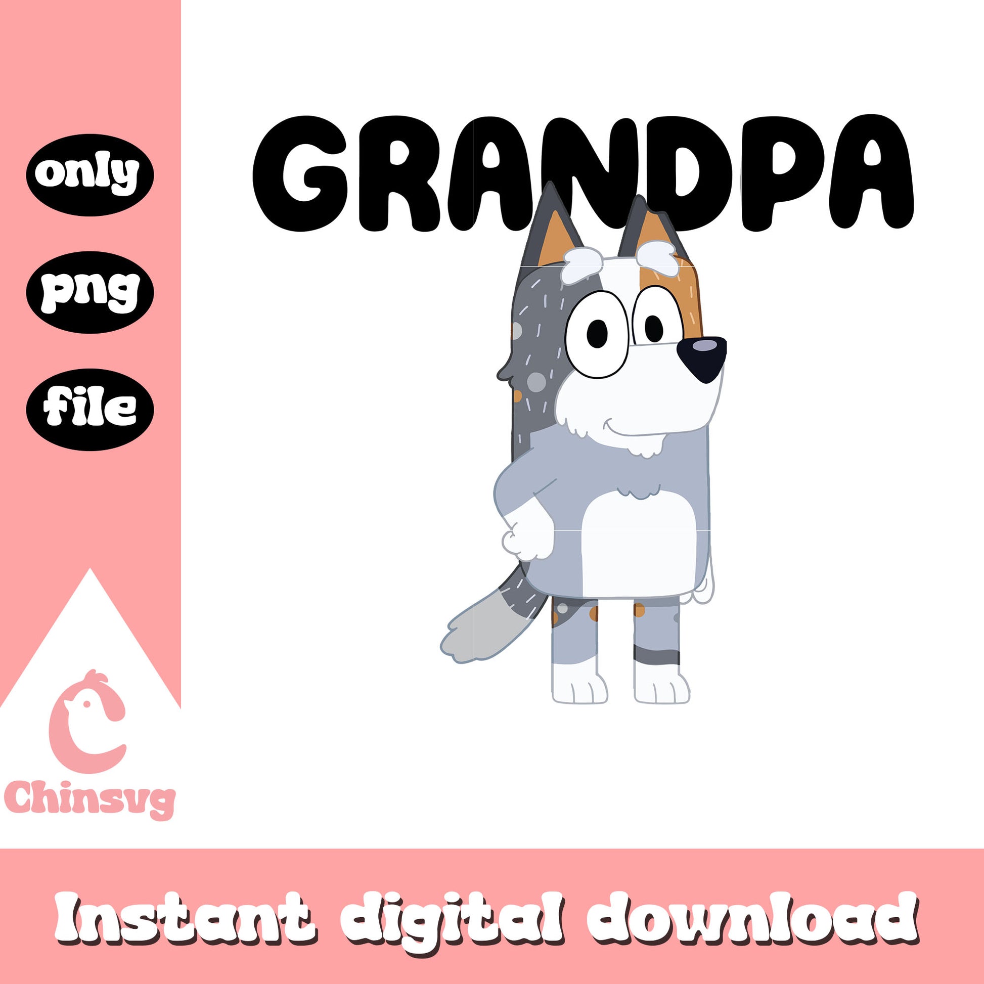 Bluey's grandpa character png, bluey casts png, family png