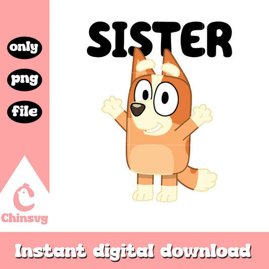 Bluey's sister character png, bluey family members png, cartoon png