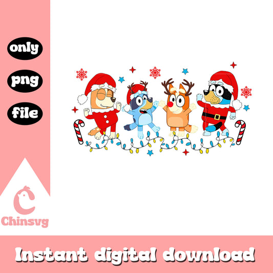 Bluey and family christmas day png, bluey christmas png