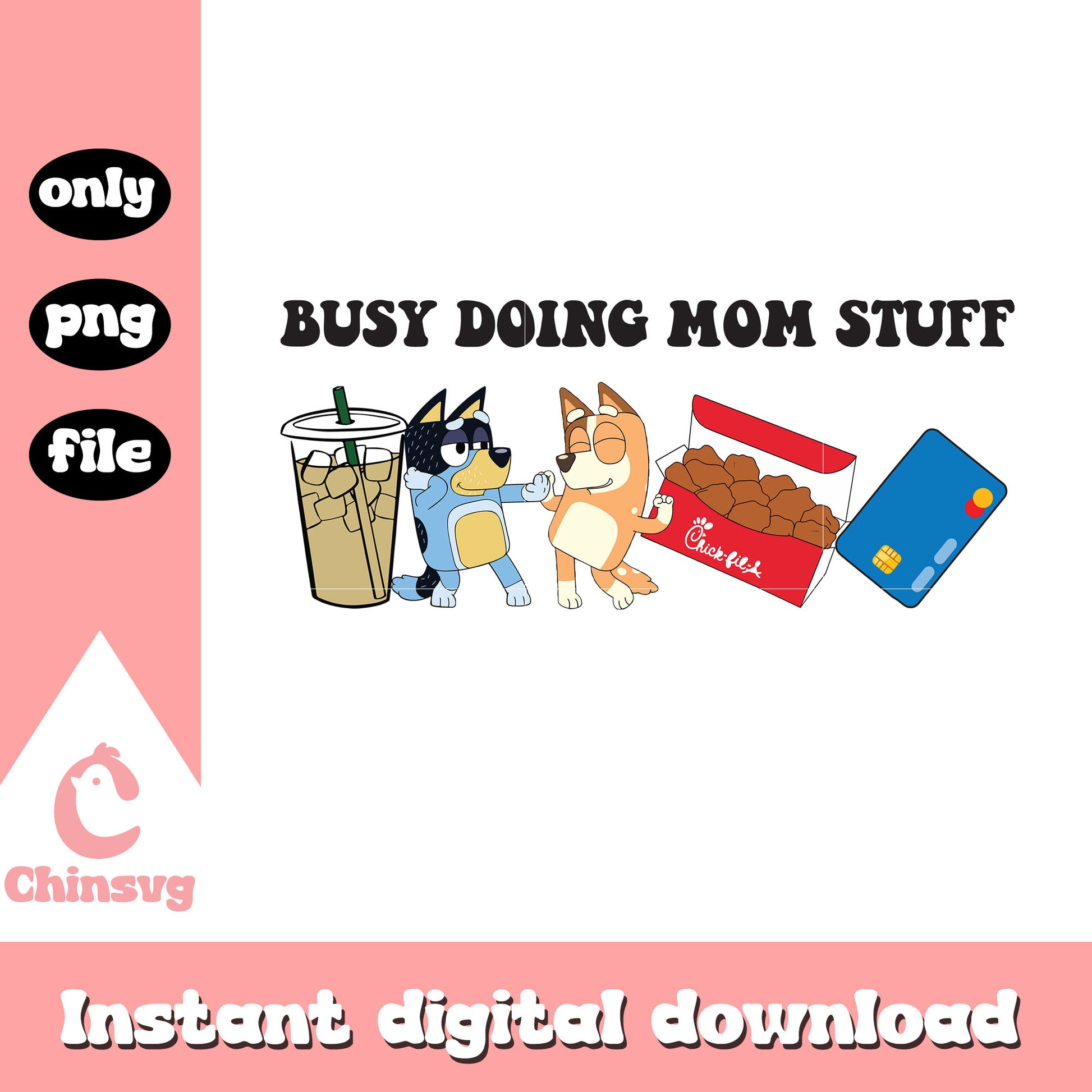 Bluey bingo busy doing mom stuff chick png, bluey and bingo png