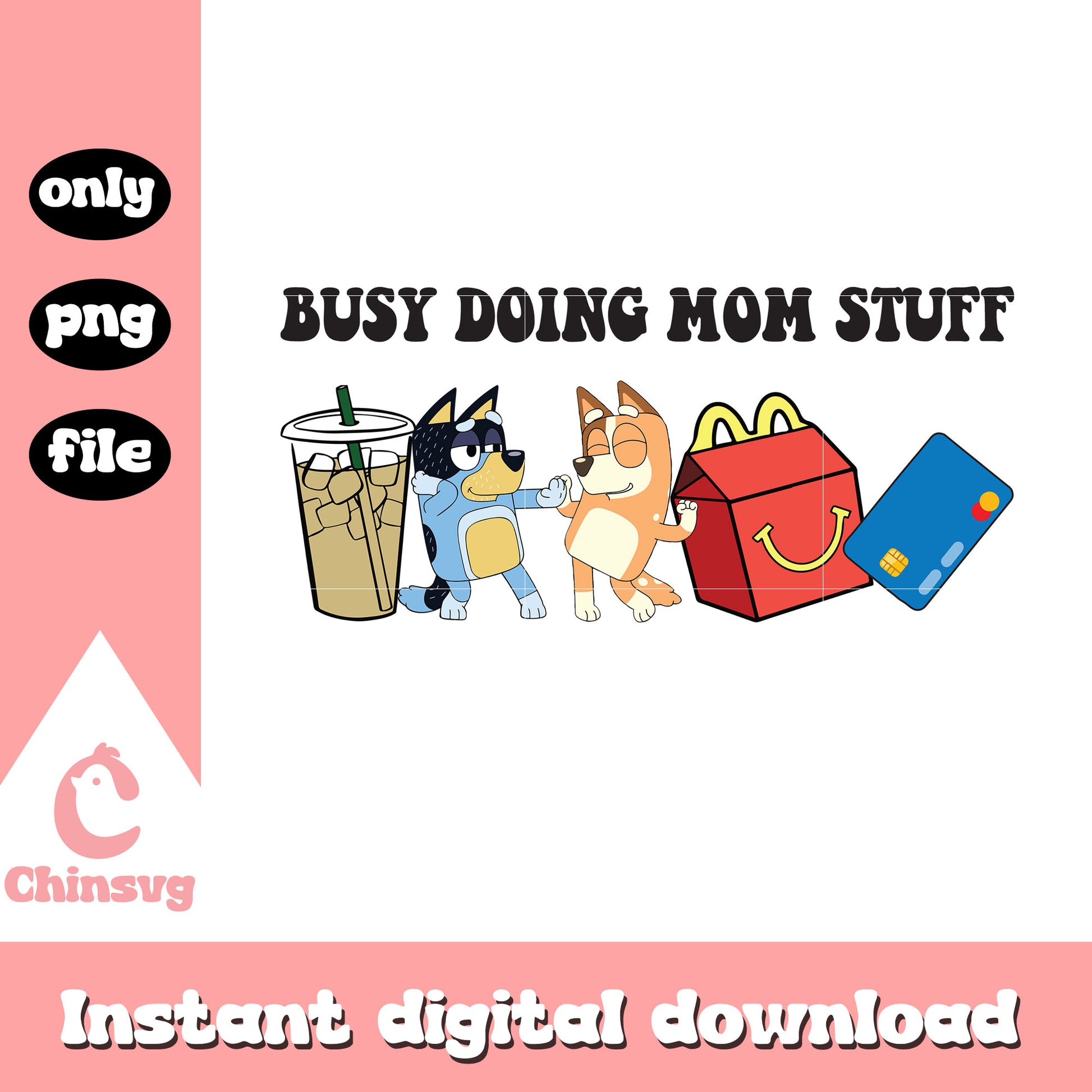 Bluey bingo busy doing mom stuff milk tea png, bluey and bingo png