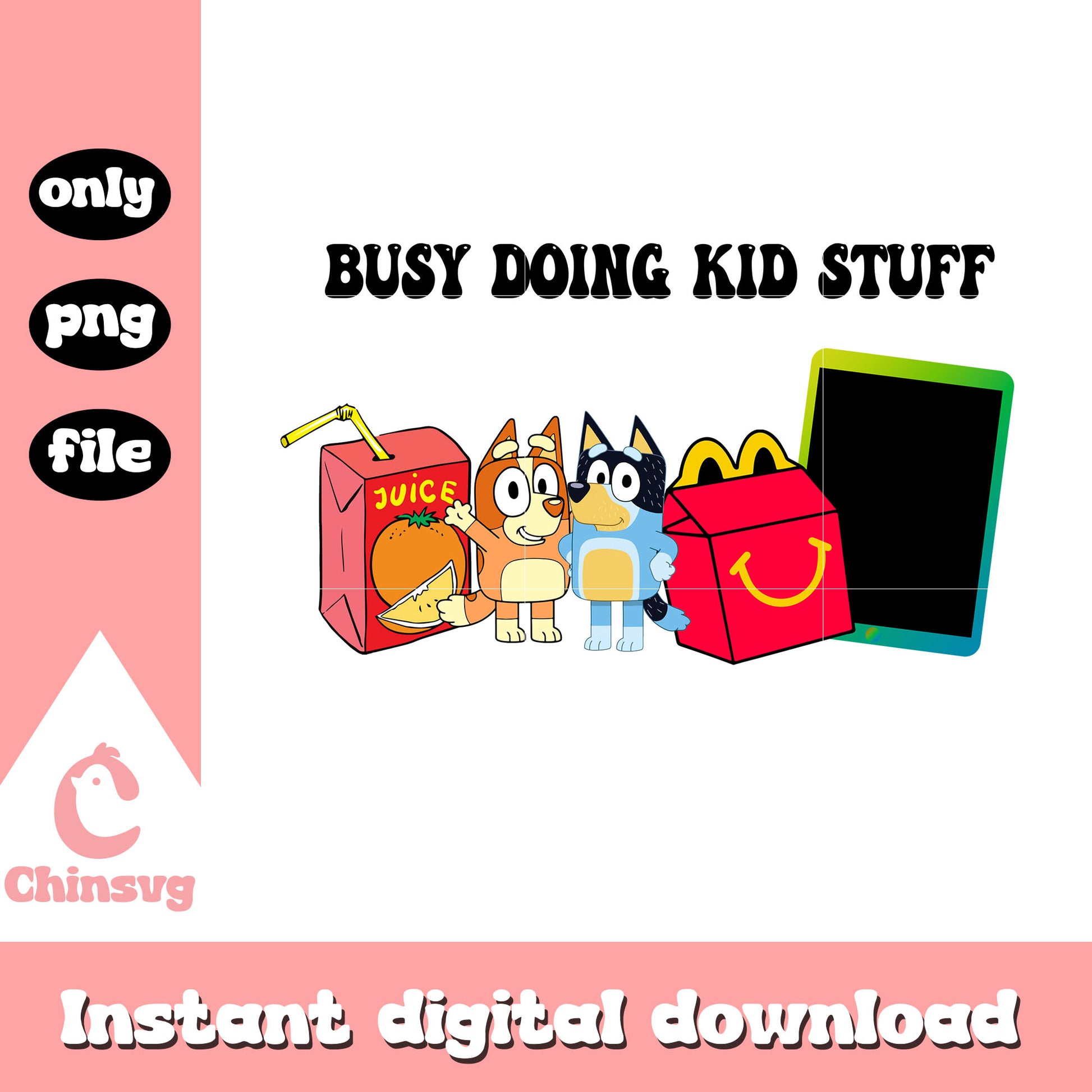 Bluey bingo juice busy doing mom stuff png, bingo and bluey​ png