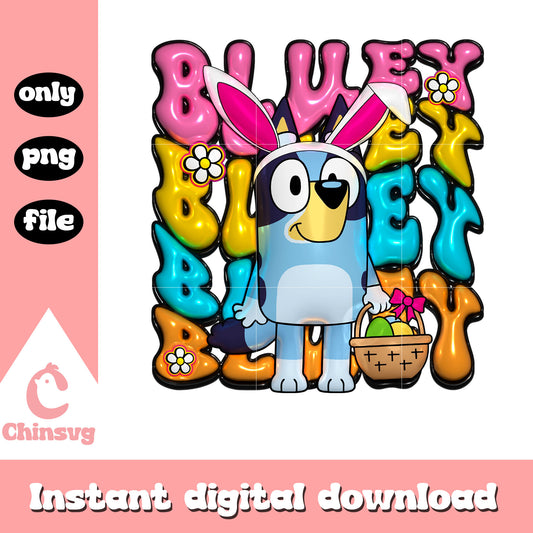 Bluey character easter bunny png, easter bunny png, bluey png