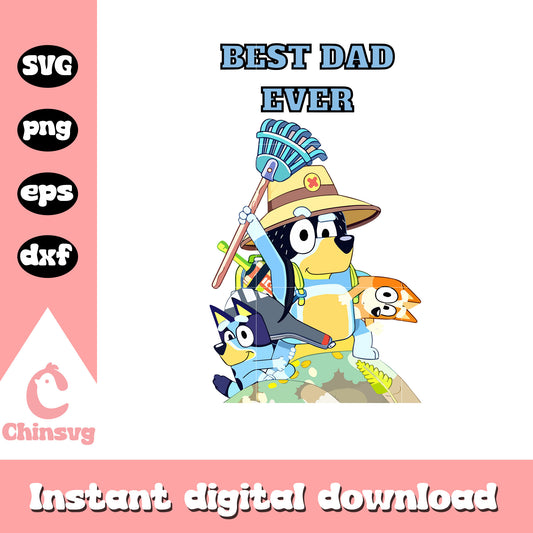 Bluey dad activity guide svg, best dad ever svg, bluey dad svg