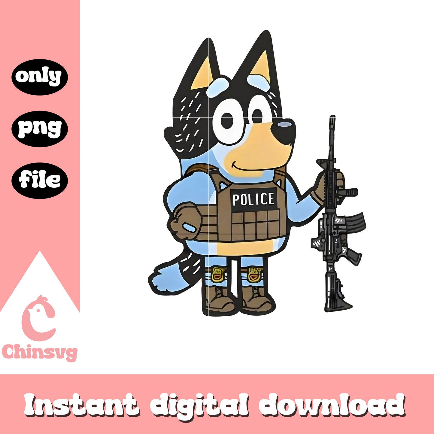 Bluey dad and gun png, bluey army episode png, bluey dad png