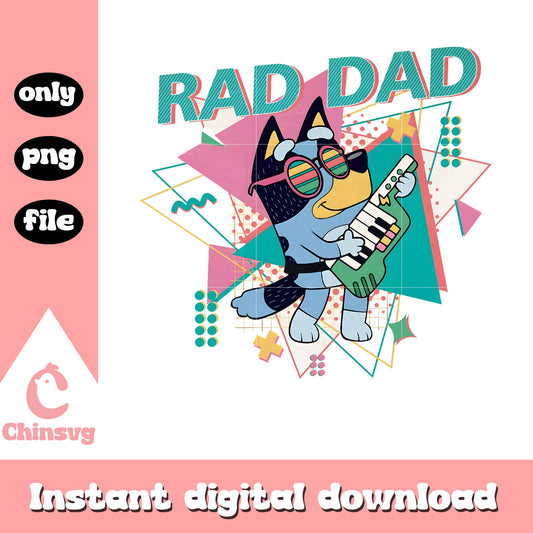 Bluey dad play keybar rad dad design png, Bandit dad png