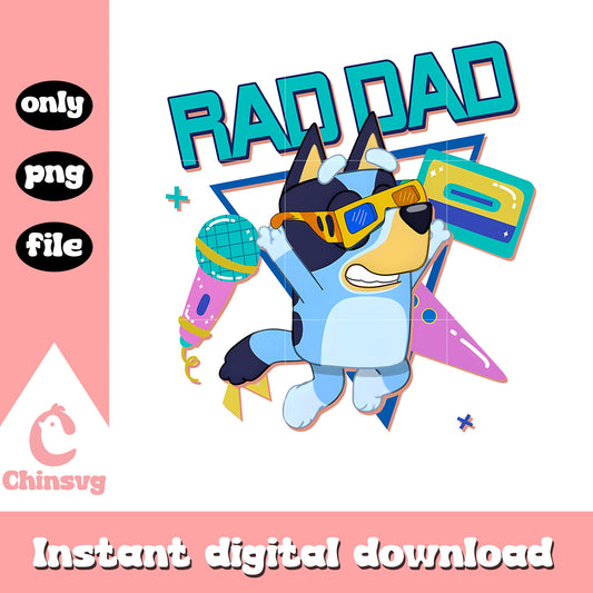 Bluey rad dad happy fathers day png, Bluey rad dad png