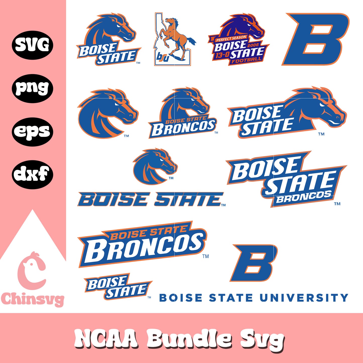 Boise State Broncos logo bundle design svg, ncaa logo​ svg