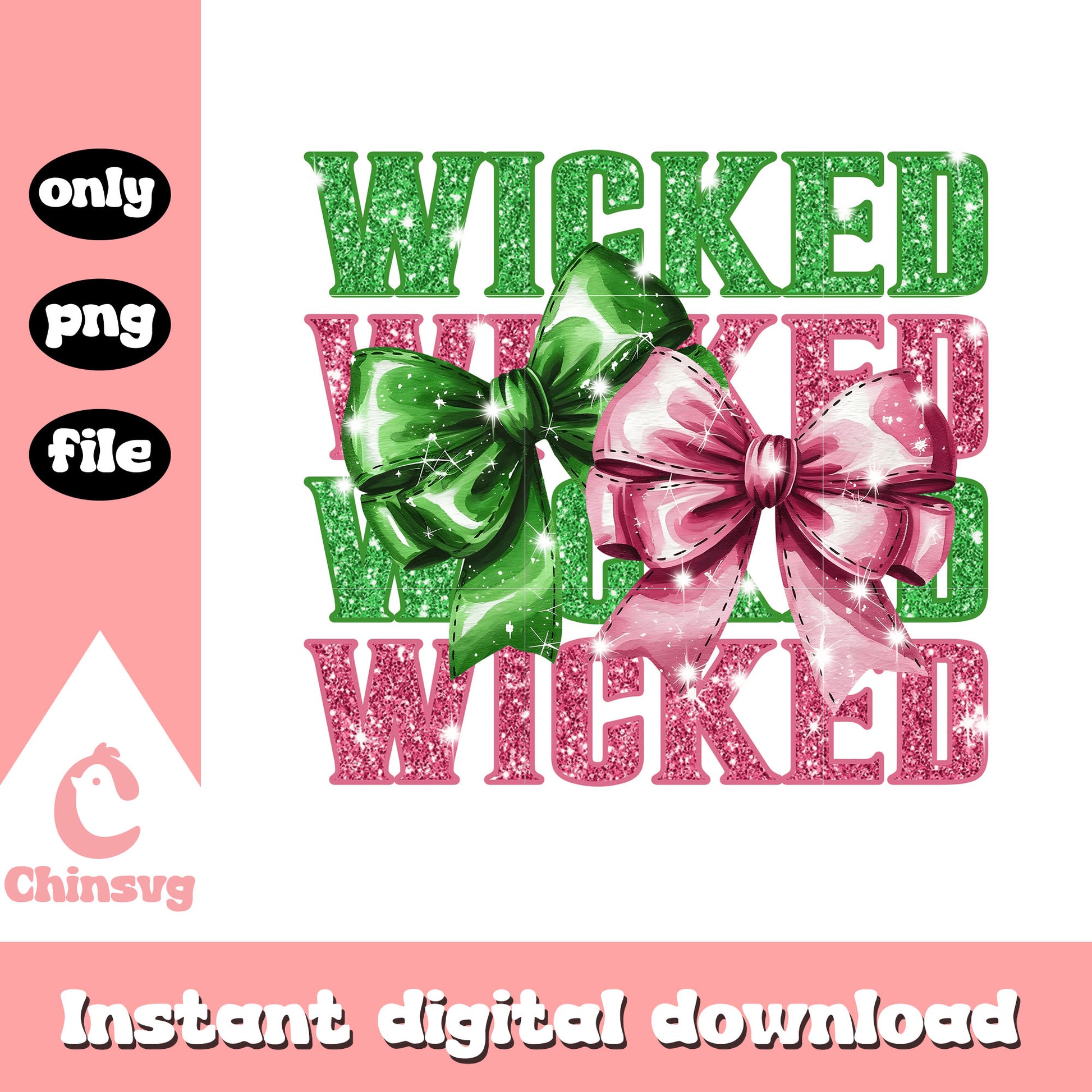 Bow wicked logo design png, wicked movie png, wicked logo png