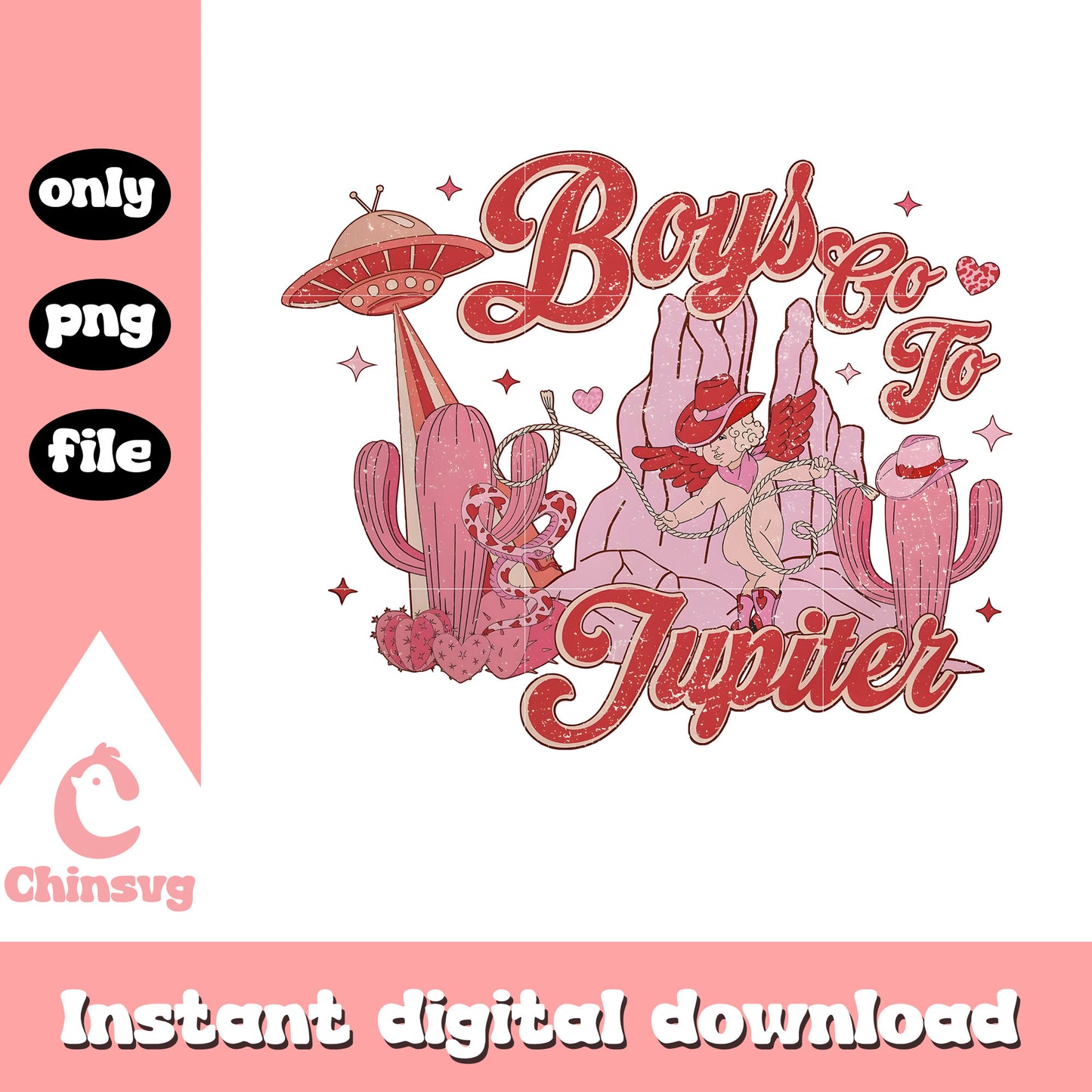 Boys go to jupiter design png, cupid png, valentine day png