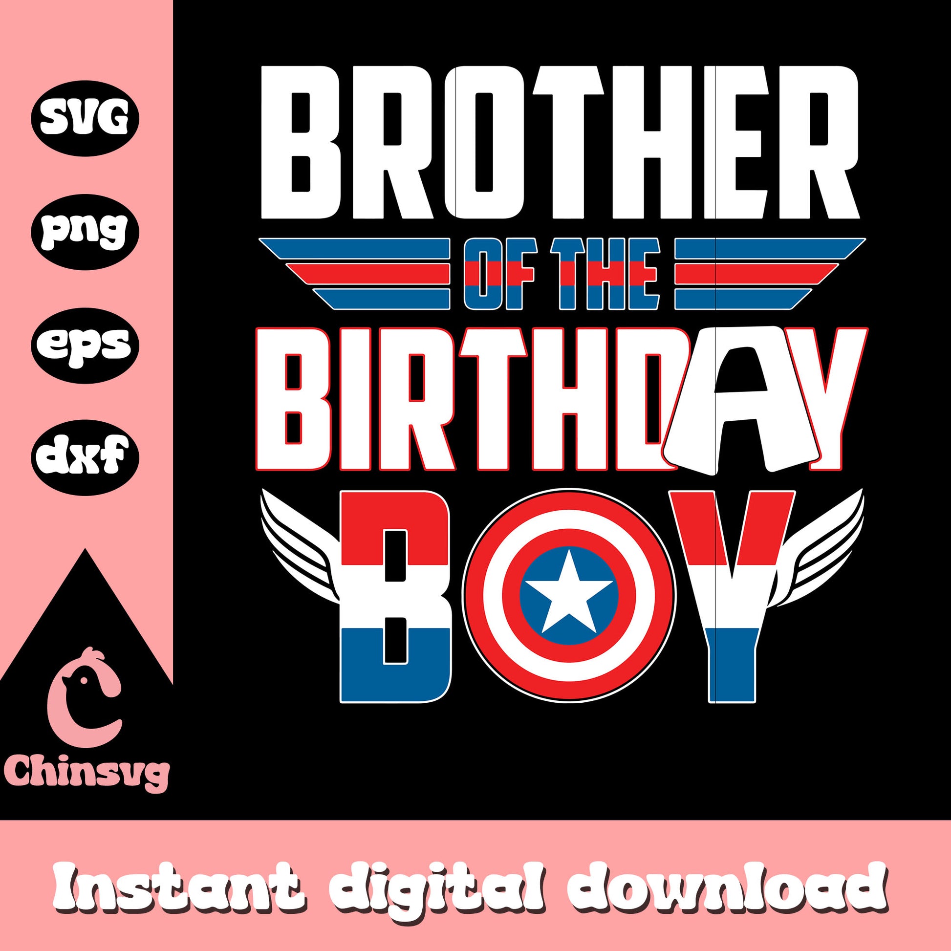 Brother of the birthday boy captain svg, captain america birthday svg