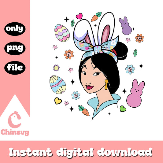 Bunny mulan easter day png, easter day png, disney princess png