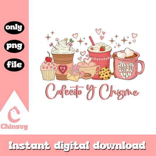 Cafecito y chisme ng, coffee png, all you need is love png