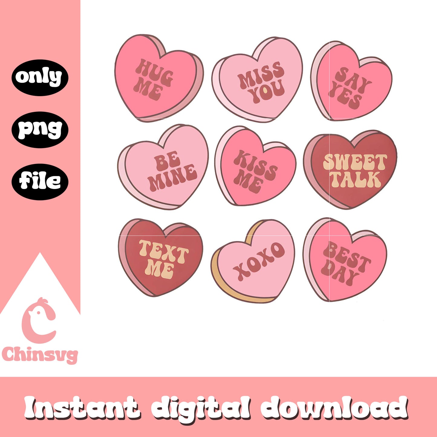 Candy heart valentine png, Chocolate valentine png, heart png