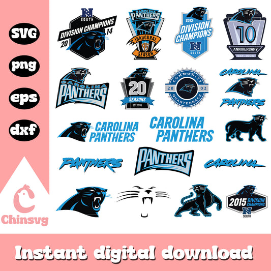 Carolina panthers logo bundle design svg, carolina panthers svg