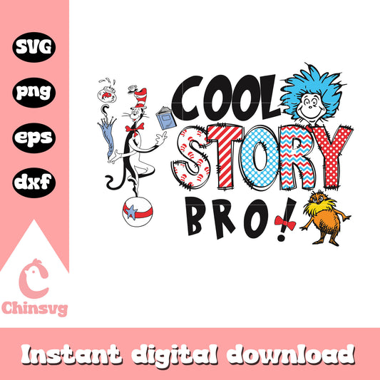 Cartoon character cool story bro design svg, cool story svg