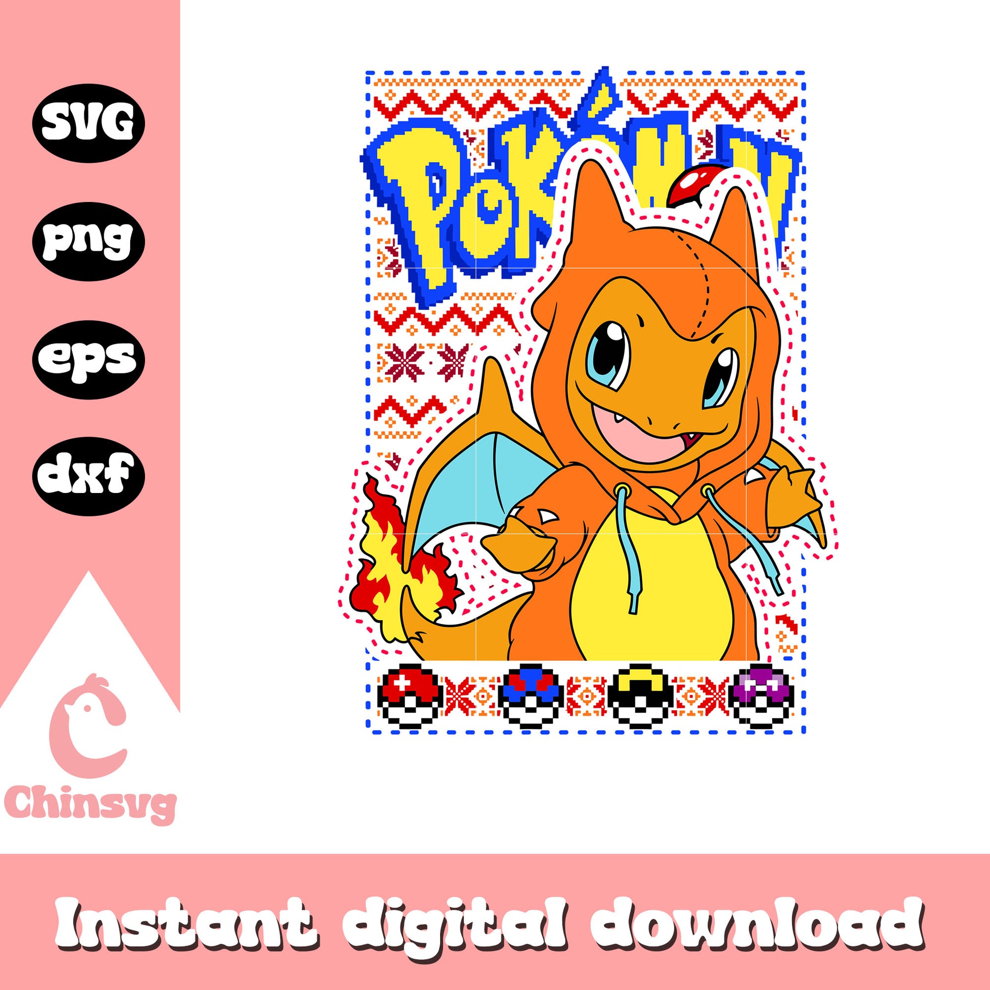 Charmander character svg, pokemon character svg, anime svg