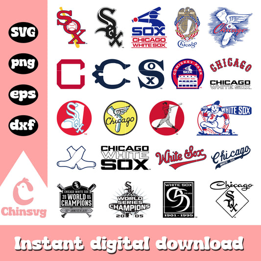 Chicago white sox design bundle svg, chicago white sox​ svg