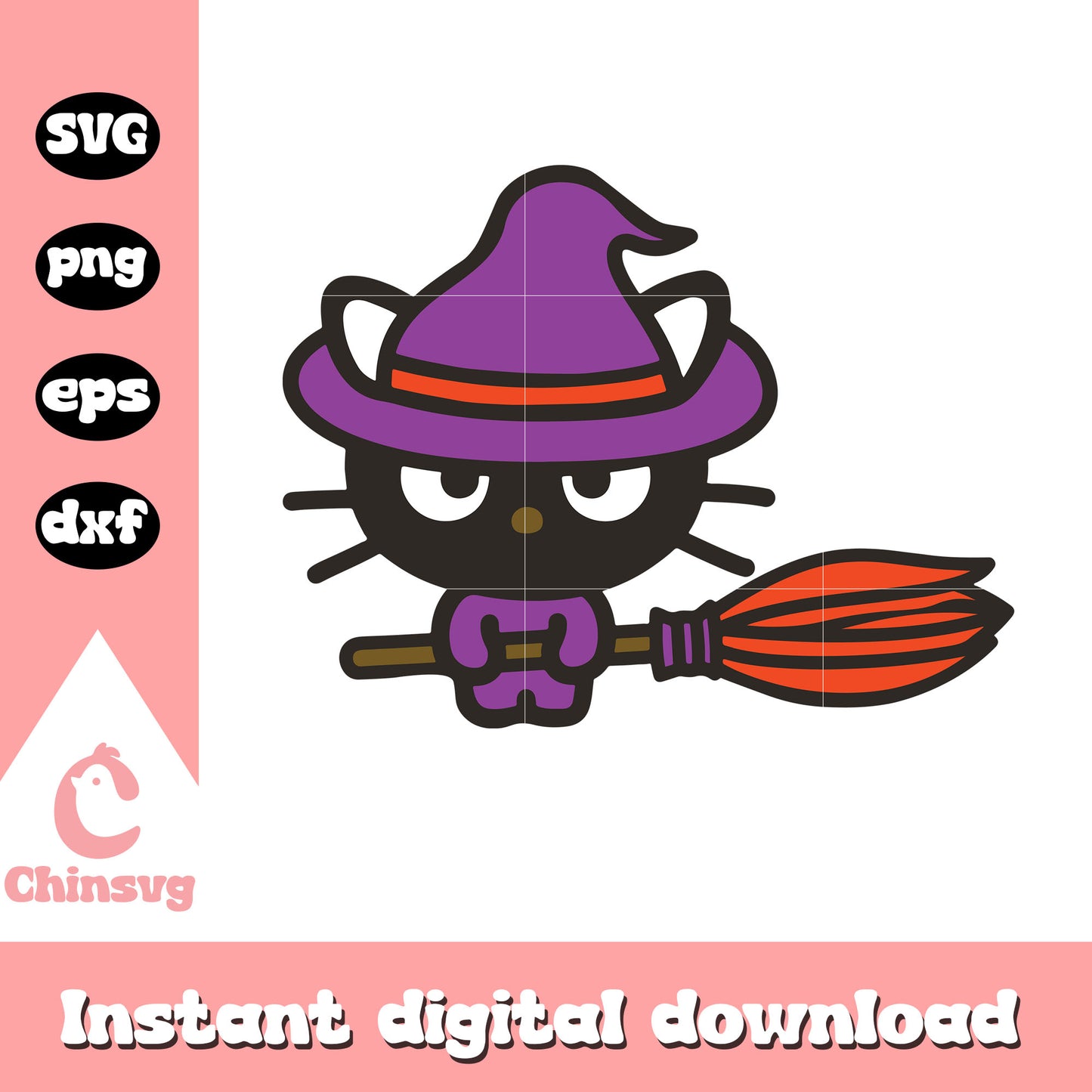 Chococat witch halloween design svg, halloween hello kitty svg